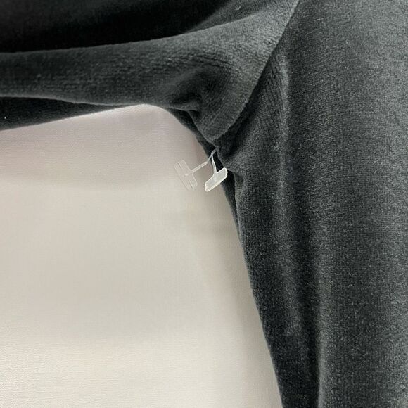 Nike Dark Gray Velvet Velour Hooded Cowl Neck Ribbon Drawstring Pullover Hoodie - Picture 3 of 8